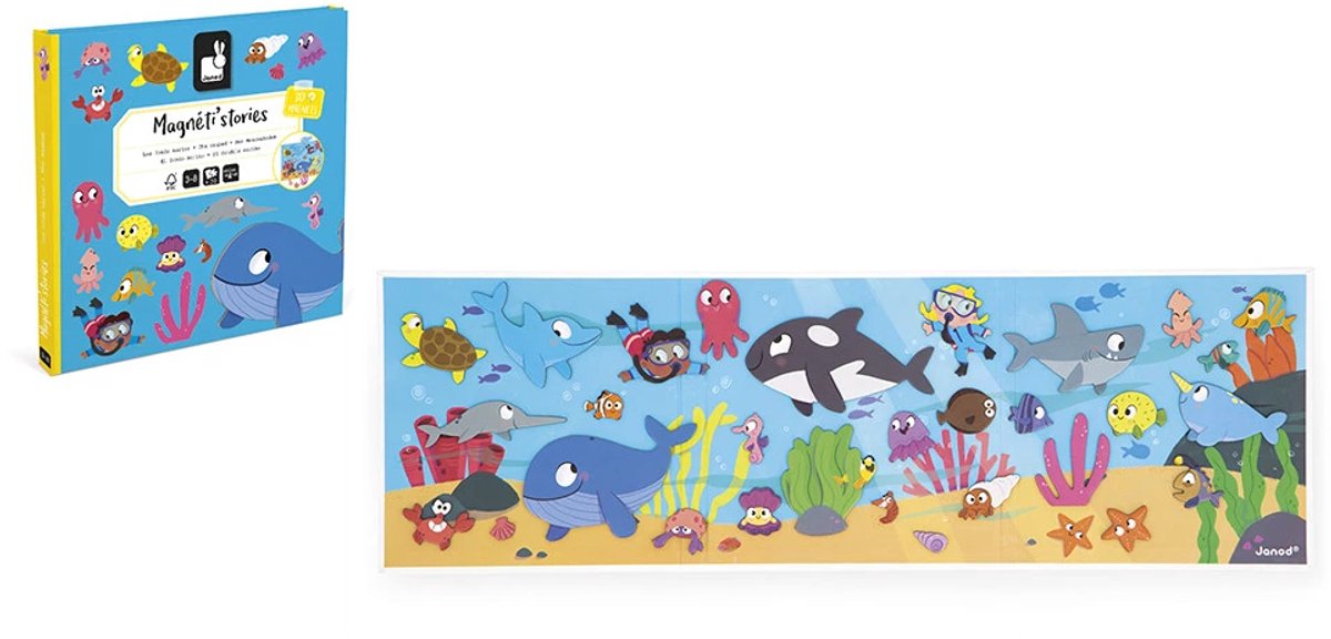 Janod - histoires magnéti - les fonds marins - set de magnets pédagogiques