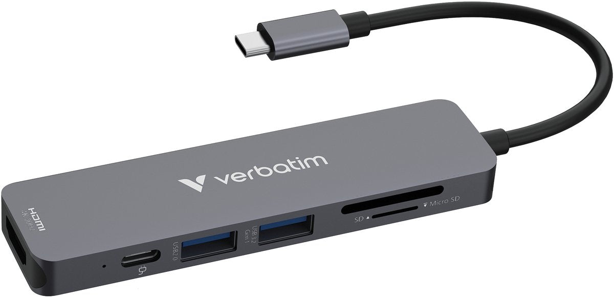 Les essentiels multi-ports Verbatim - Hub USB-C - USB-A 3.0 - USB 2.0 - HDMI - SD microSD
