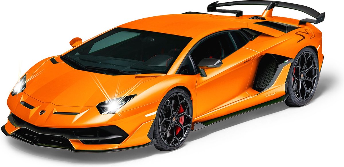Jamara véhicule radiocommandé - 405170 voiture de sport rc lamborghini aventador SVJ - orange - modèle rc 2,4 GHz prêt à l'emploi - voiture contrôlée 1:14