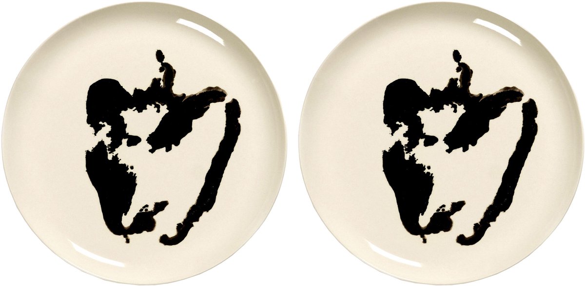 Serax - fête ottolenghi - assiette l - blanc noir - 26 ø - 2 pièces