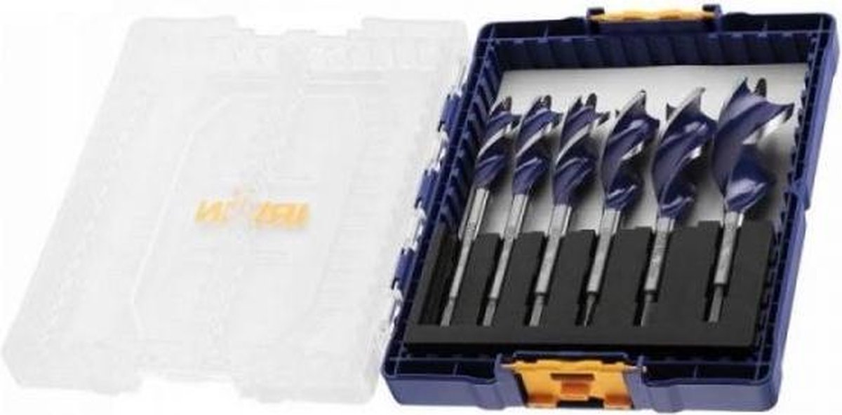 Irwin iw4042202 Coffret de forets à bois 6 pièces en cassette - rainure bleue - 16 18 20 22 25 32 mm