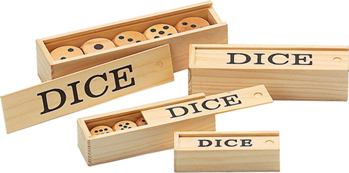Jeu de dés en bois Philos d6 30mm (5 pièces)