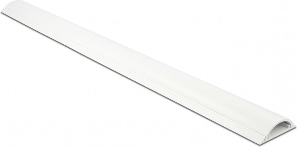 Delock Passe-câbles en plastique demi-rond avec bande adhésive autocollante - 100 x 5 cm blanc