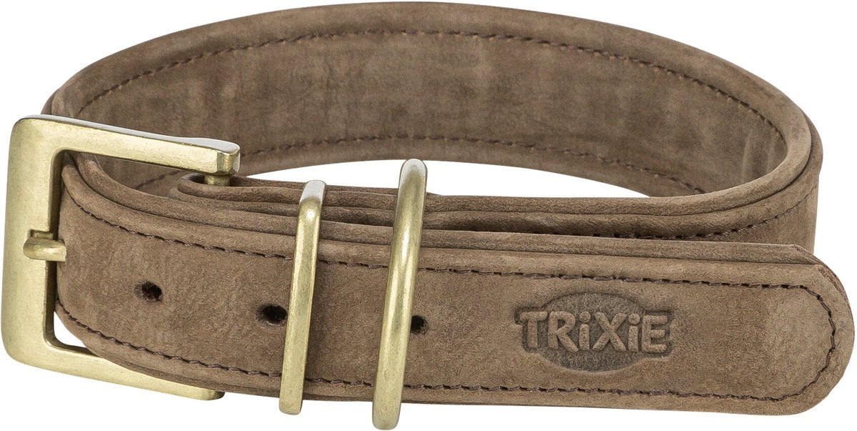 Trixie collier pour chien pur cuir marron