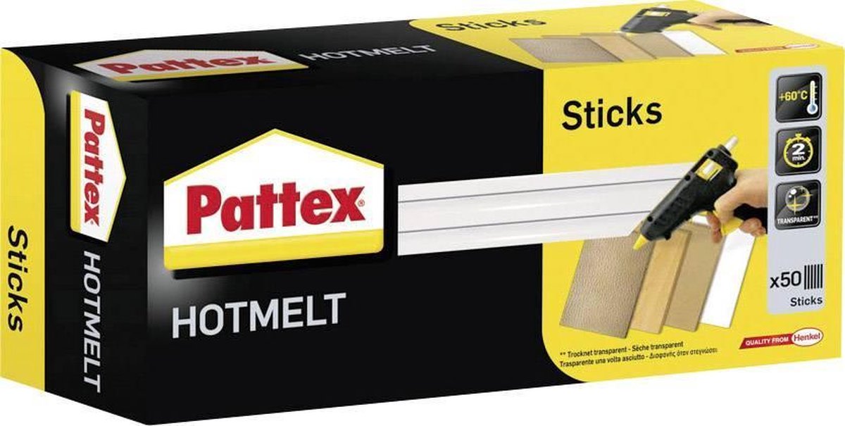 Pattex ptk1 bâton de colle 11 mm 200 mm transparent 1000 g 50 pièce(s)