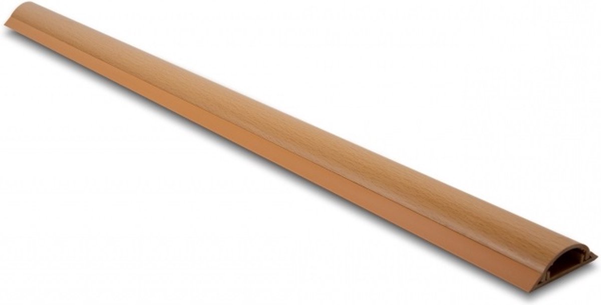 Delock Passe-câbles en plastique demi-rond avec bande adhésive autocollante - 100 x 5 cm marron