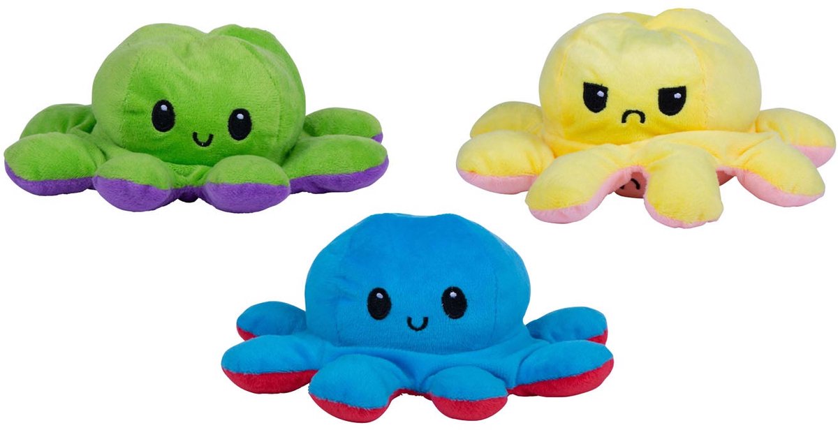 Eddy toys peluche poulpe mood (couleur aléatoire) 15 cm