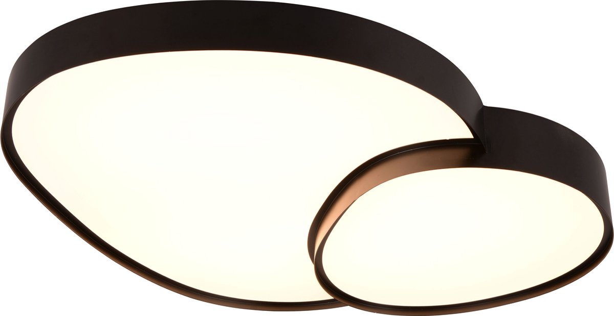 Trio Rise - plafonnier - noir mat - incl. 1x SMD 45w - variateur intégré - fonction mémoire - couleur de lumière réglable