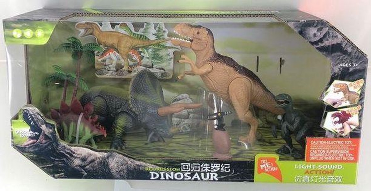 Amuuso ensembles de jouets et figurines dinosaure avec lumière et son