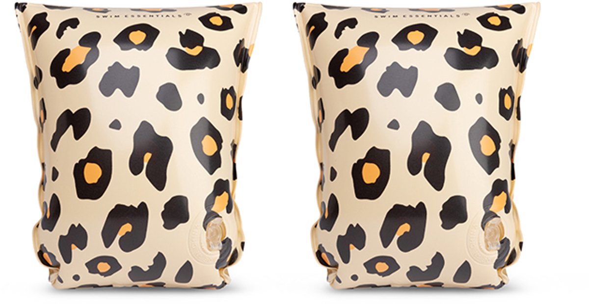 Essentiels de natation - brassards de natation - imprimé léopard - ailes de natation - 15-30 kg - 2-6 ans - beige