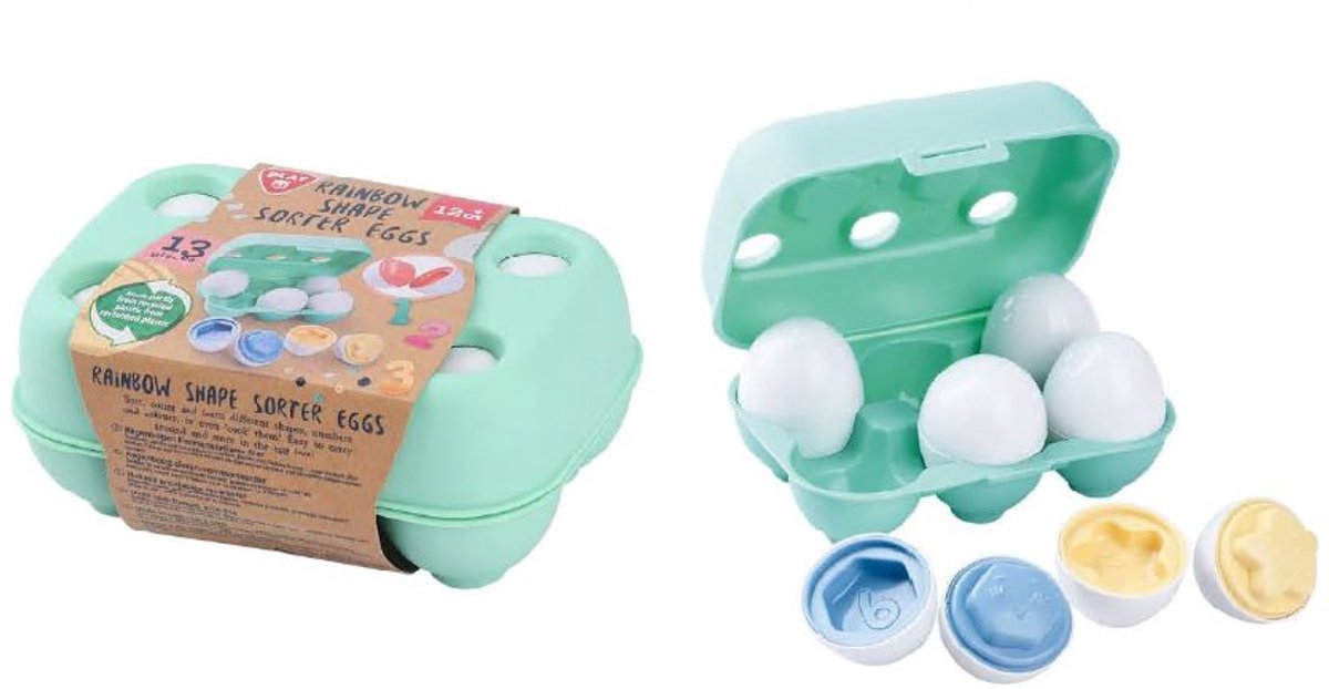 Trieur de formes d'œufs arc-en-ciel Playgo - 13 pcs.