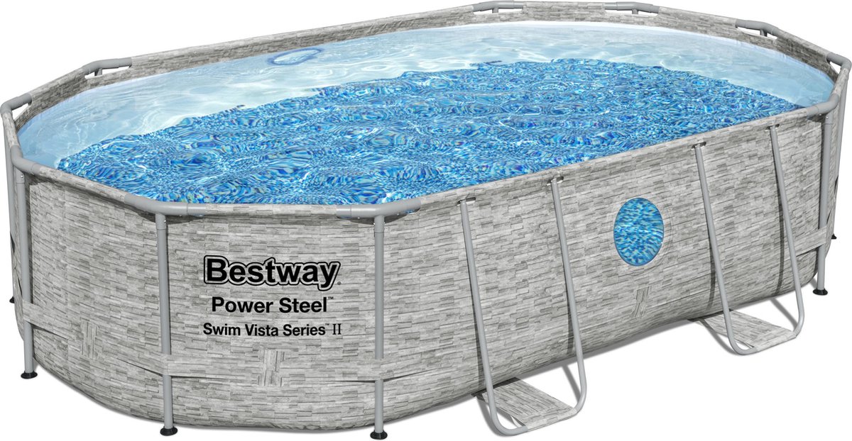 Bestway - power - acier - ensemble piscine - 488x305x107 - cm