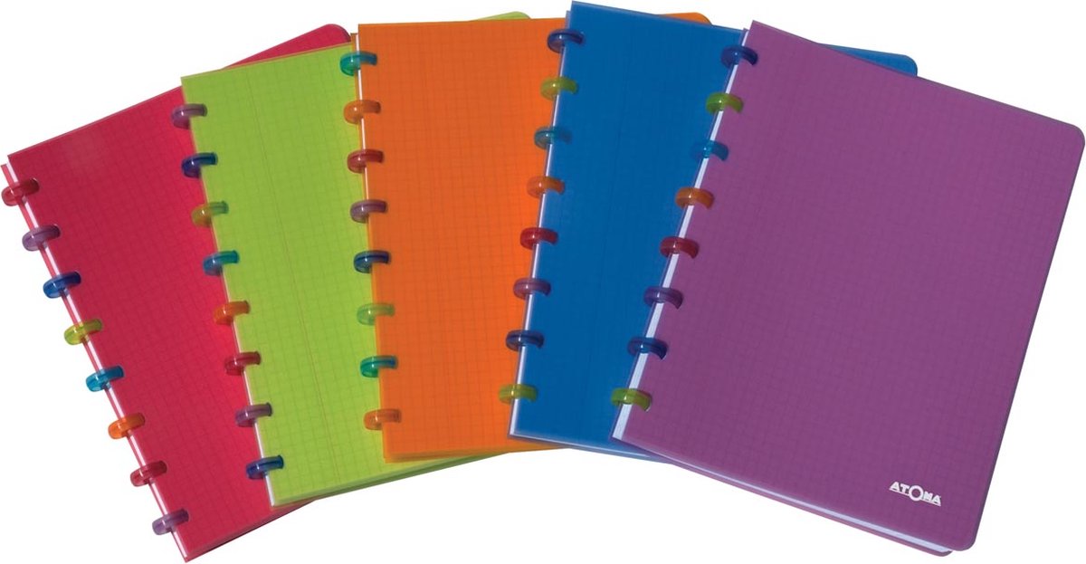 Carnet Atoma tutti frutti, ft A4, 144 pages, quadrillé 5 mm, couleurs assorties 10 pièces