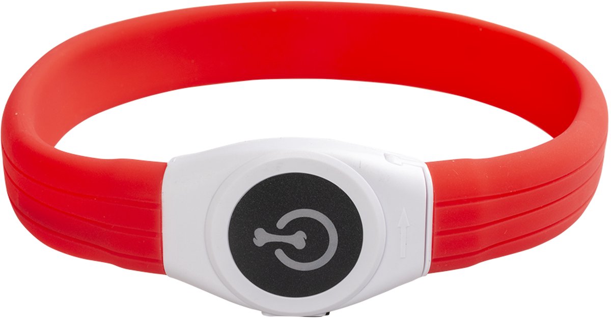 Duvo plus - vêtements pour animaux - chien - anneau lumineux flash maxi usb silicone 65x2,5x1cm rouge - 1pc