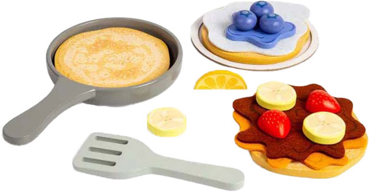 Ensemble de jeu de crêpes en bois Bigjigs, 16 pièces.