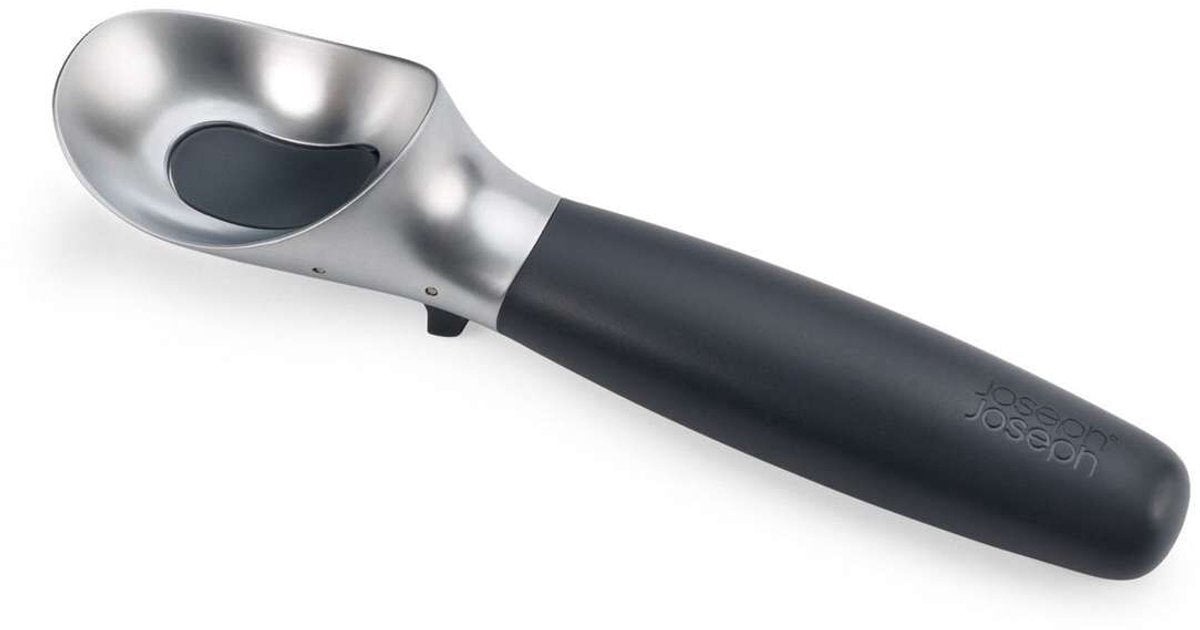 Cuillère à glace surélevée Joseph Joseph avec gâchette à dégagement facile – acier inoxydable