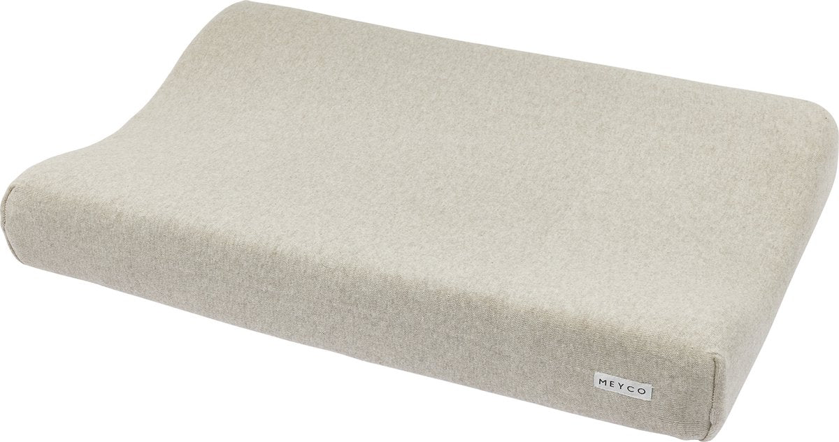 Housse de matelas à langer basique en tricot pour bébé Meyco - sable mélangé - 50x70cm
