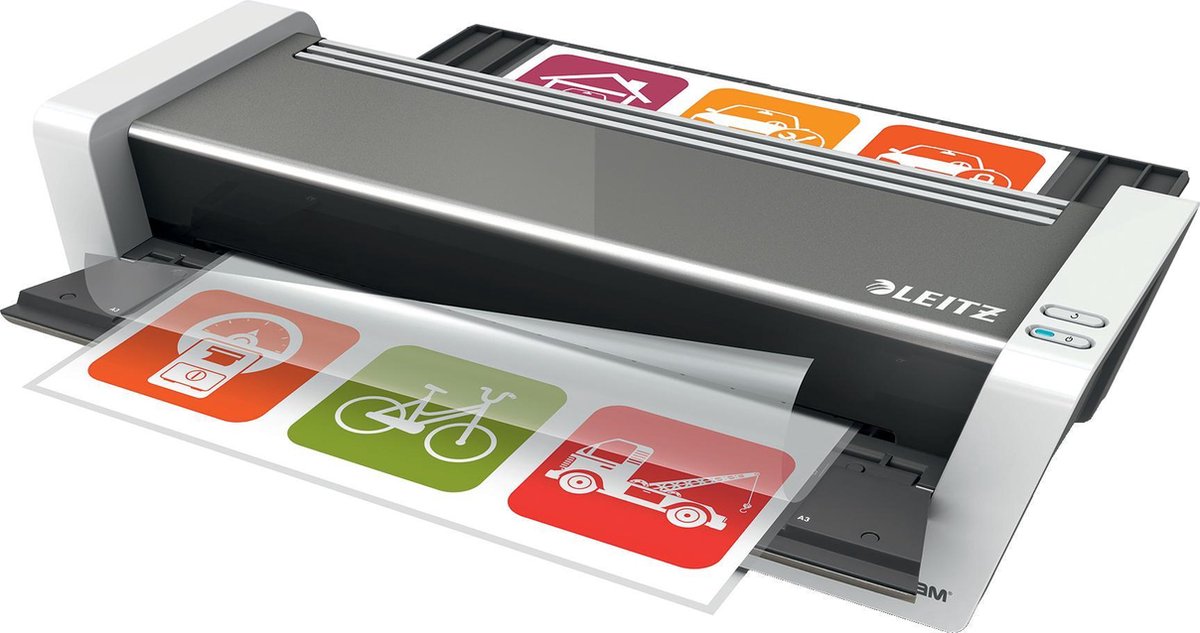 Plastifieuse Leitz ilam touch pour format A3 - adaptée pour 80-250 microns - avec pack de démarrage avec pochettes de plastification - anthracite