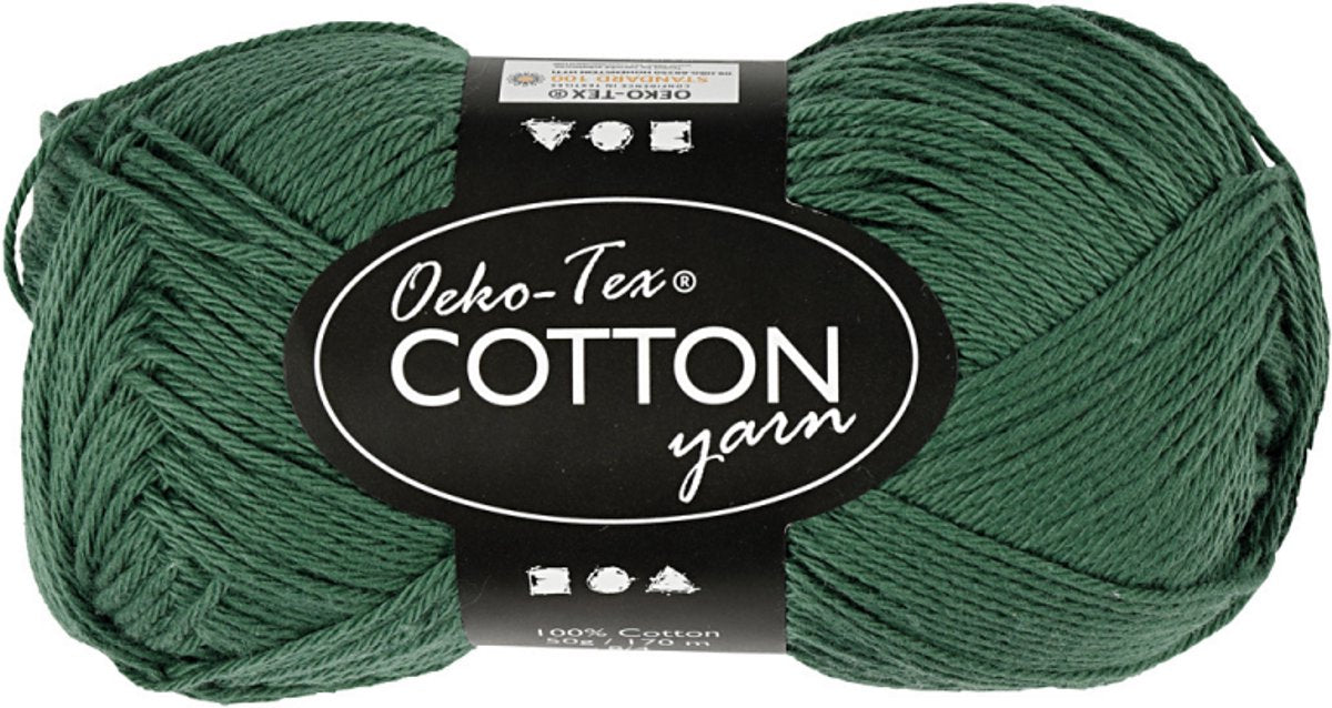 Fil de coton Creativ company, vert foncé, 50gr, 170m