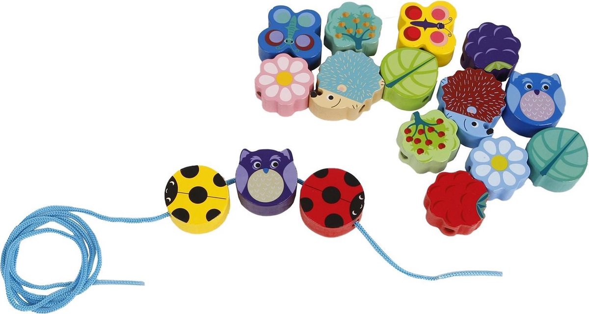 Chaîne de chaîne de perles Animal et fleur, 17dlg.