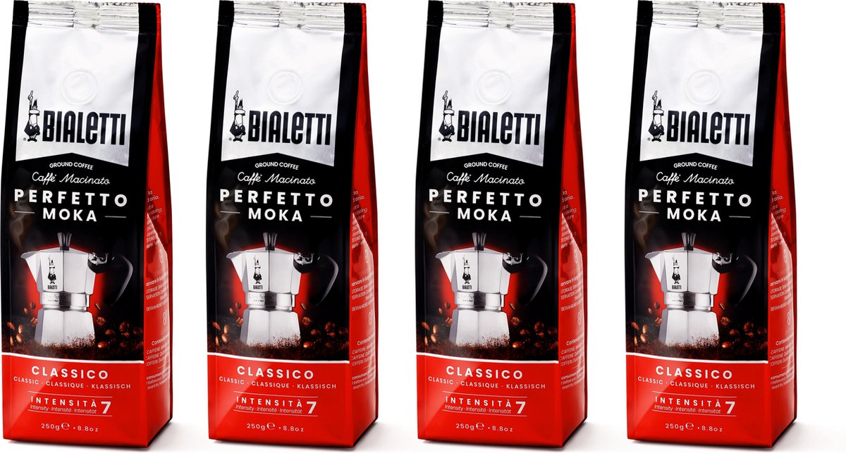 Café moulu Bialetti moka classico - 4 x 250 grammes