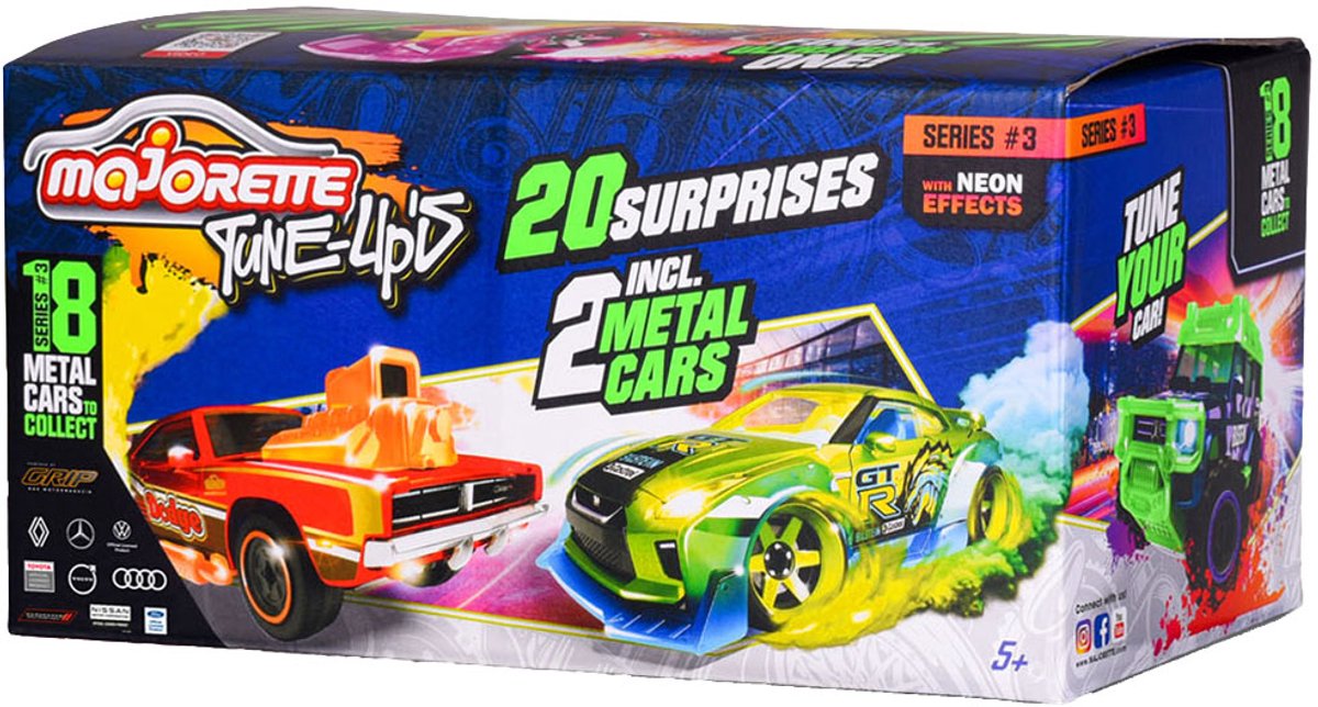 Majorette tuning 3 voitures de course 20 surprises, lot de 2
