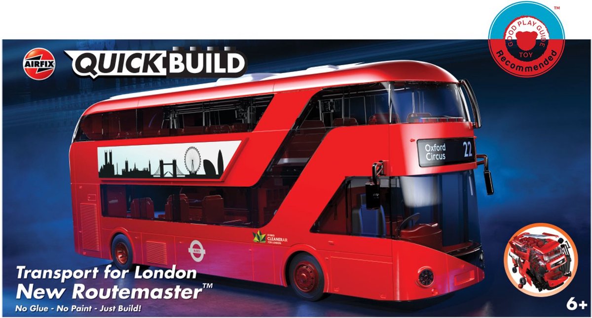 Airfix modelbouwpakket - j6050 quickbuild transport for london new routemaster plastic - - modelbouw