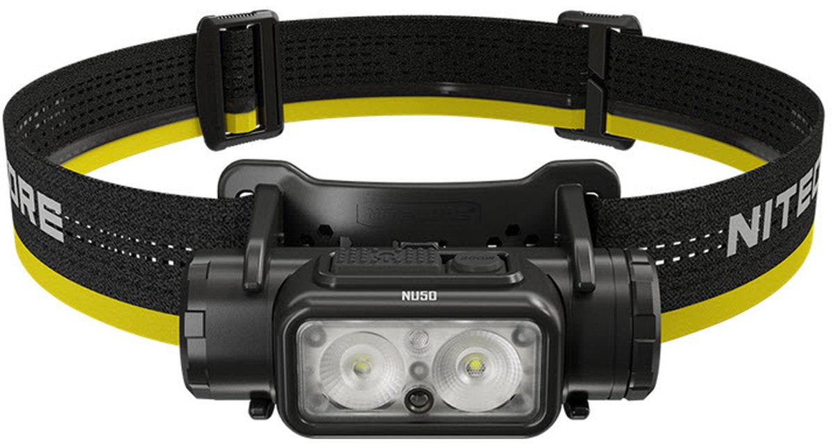 Nitecore nu50 hoofdlamp led werkt op een accu 1400 lm