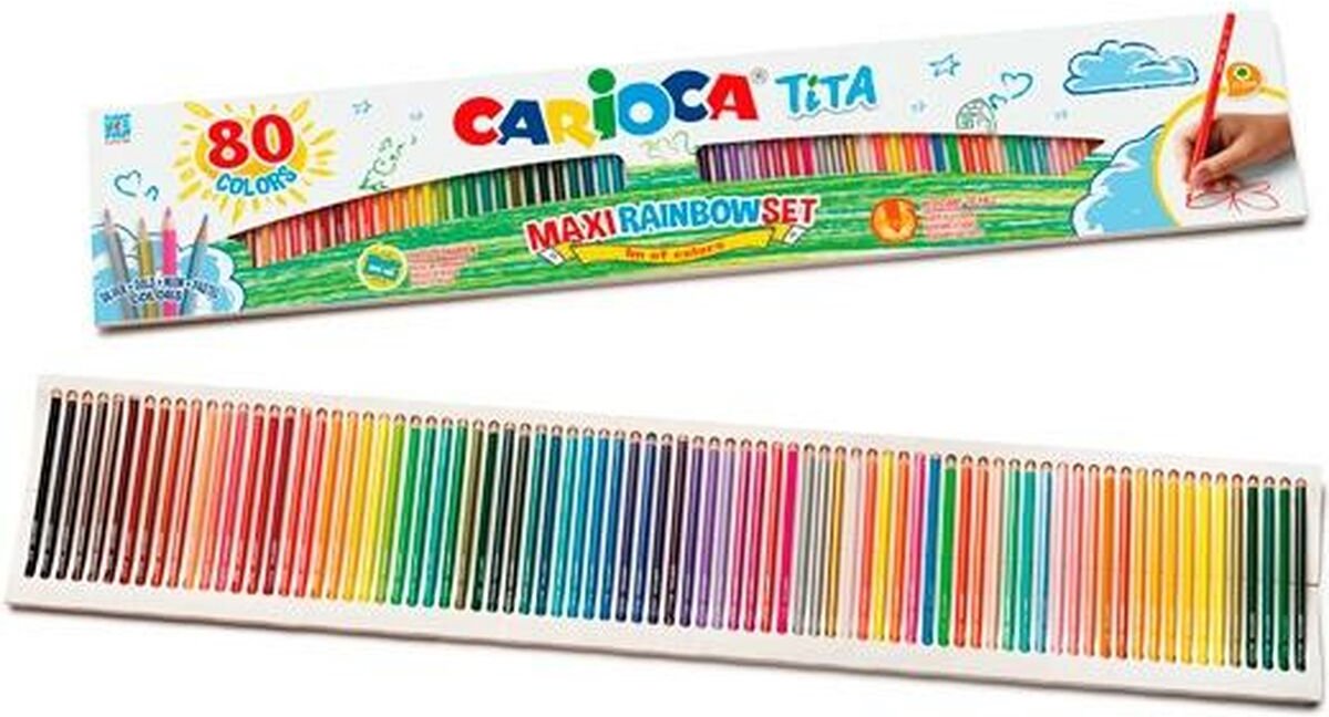 Carioca crayons de couleur tita multicolore 80 pièces