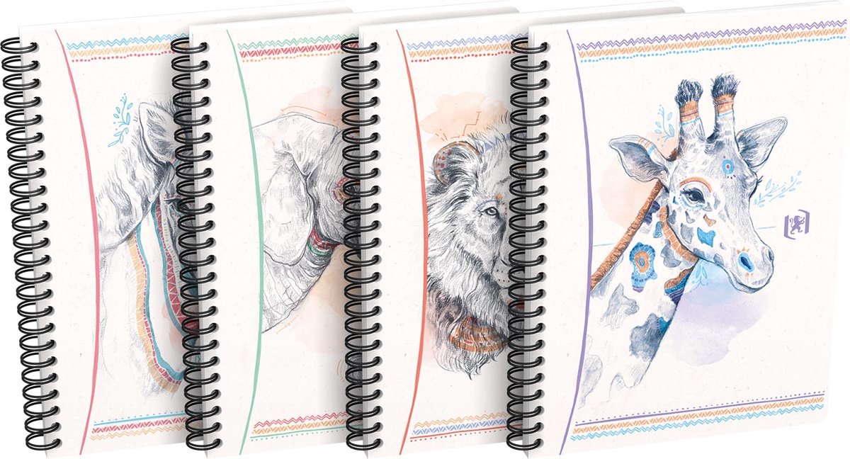 Carnet Oxford esprit bohème a5 ligné 120 pages 90g design aléatoire