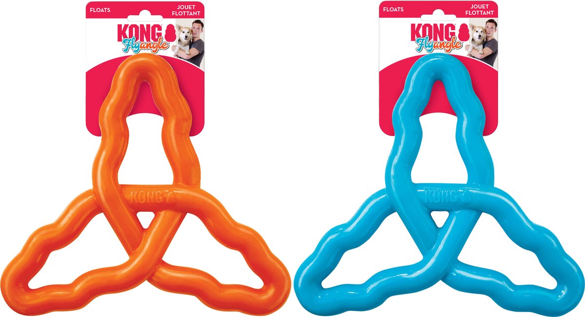 Jouets pour chiens Kong flyangle assortis | jouets à tirer durables