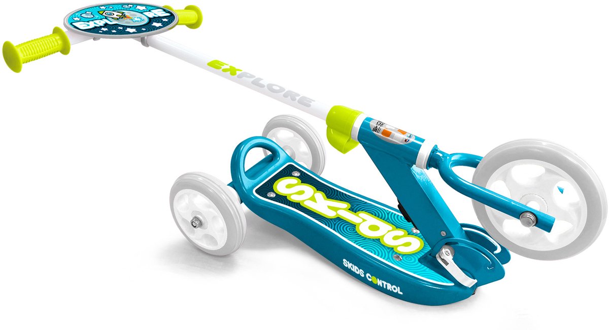 Timbre patins contrôle scooter pliable à trois roues