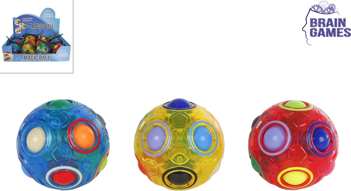 Jeux de cerveau boule magique transparente fidget jouet balle anti-stress 6,5 cm.