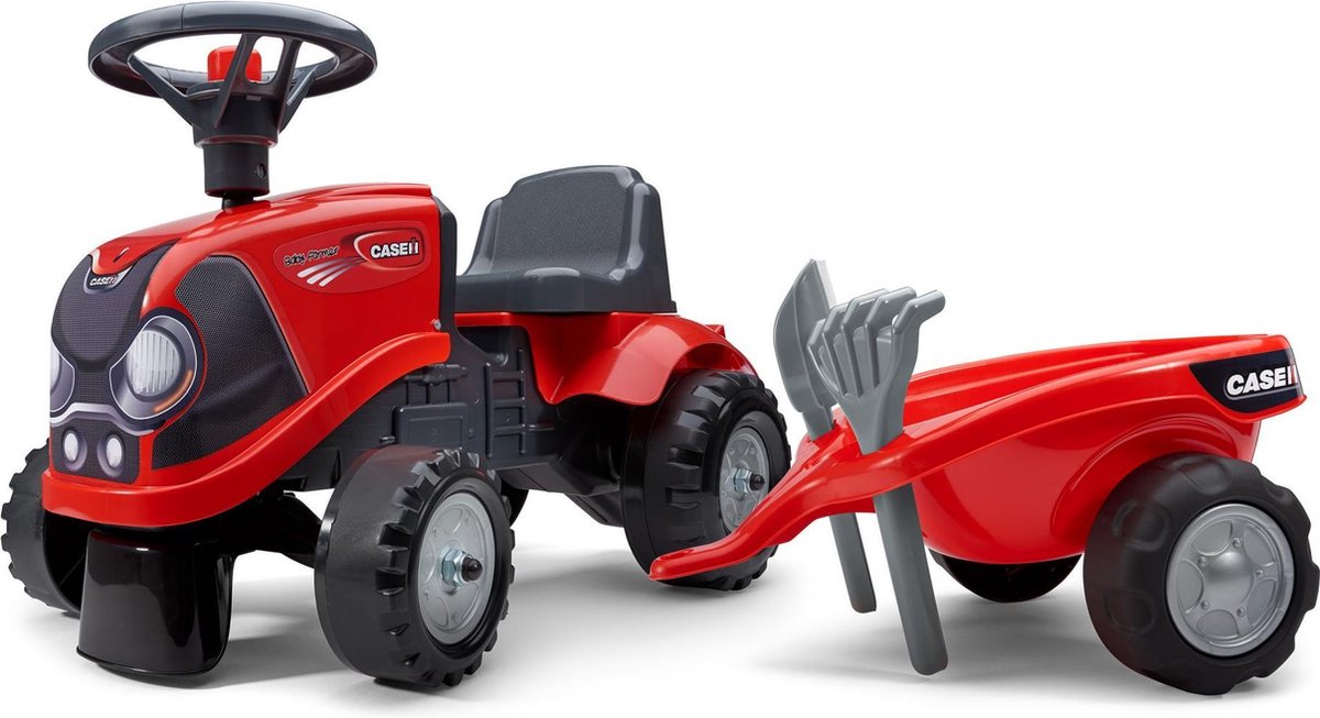 Falk baby case ih porteur - garçons - rouge - tracteur