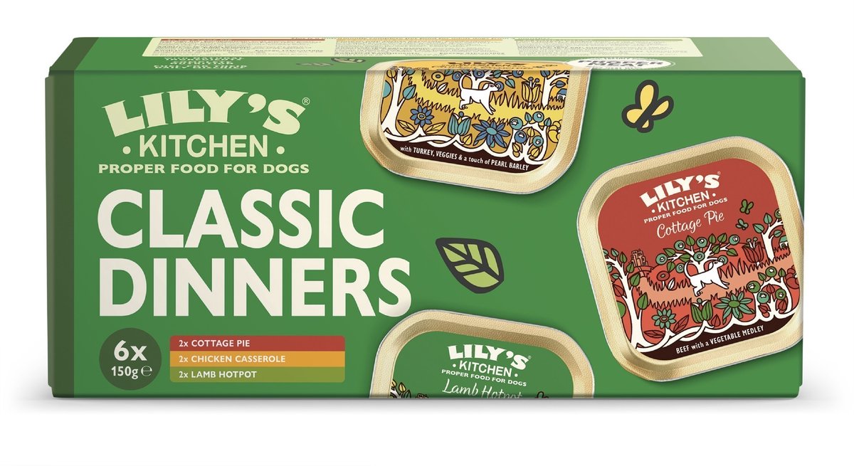 Lily's Kitchen nourriture humide pour chien multipack 6x150g - - poulet, bœuf, agneau - repas complet aux légumes