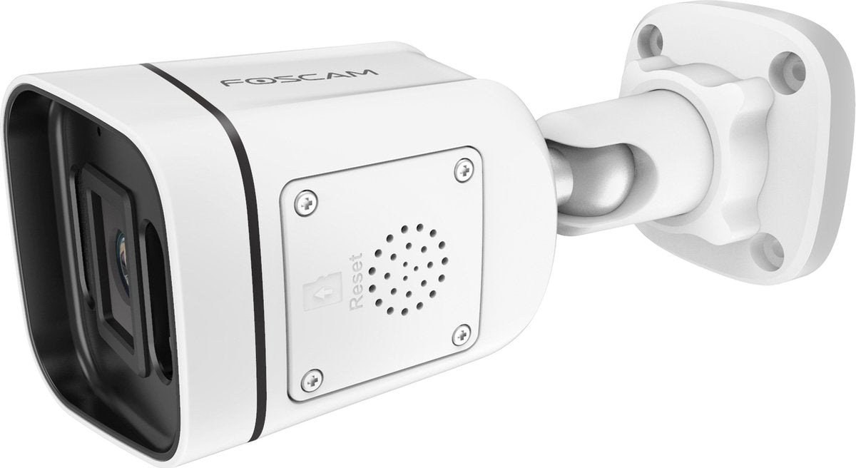 Caméra de sécurité extérieure Foscam v5ep-w – caméra ip poe 5mp – détection de personnes et de véhicules – vision nocturne 20m – audio 2 voies – sirène projecteur – ip66 – blanc