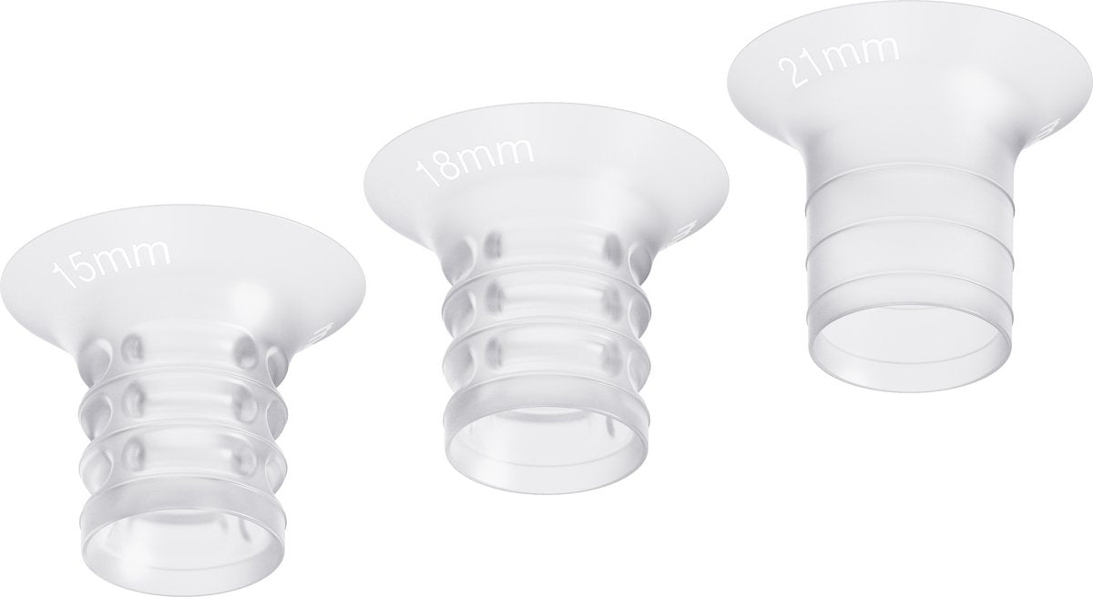 Inserts Medela pour tire-lait – 6 pièces en 3 tailles (15, 18 21 mm)