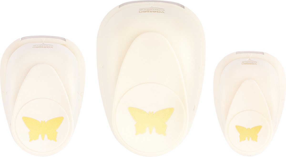 Vaessen creative pons set - figuurpons - vlinders - 3 st. - 9 mm tot 3,5 cm