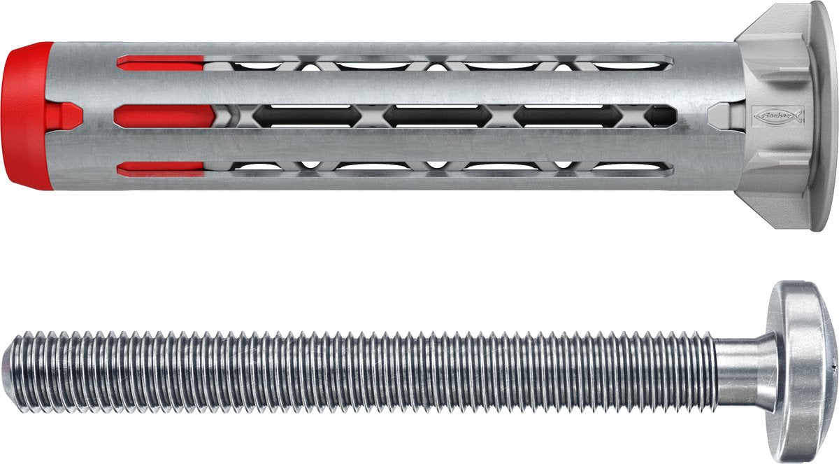 Fiche murale creuse Fischer duohm 6×55 s ph pz - fiche murale creuse universelle avec vis à tête bombée pz - 25 pièces