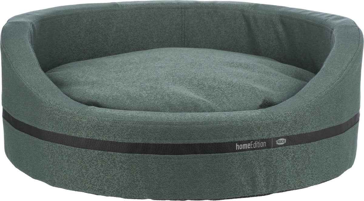 Trixie - lit pour chien style ville - ovale - vert foncé - 65x55 cm
