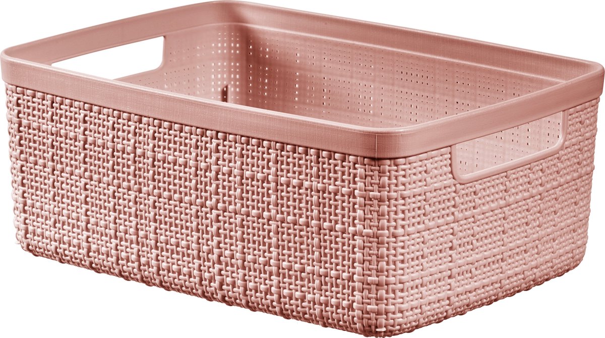 Curver panier de rangement en jute s 5l rose aube | 3 pièces