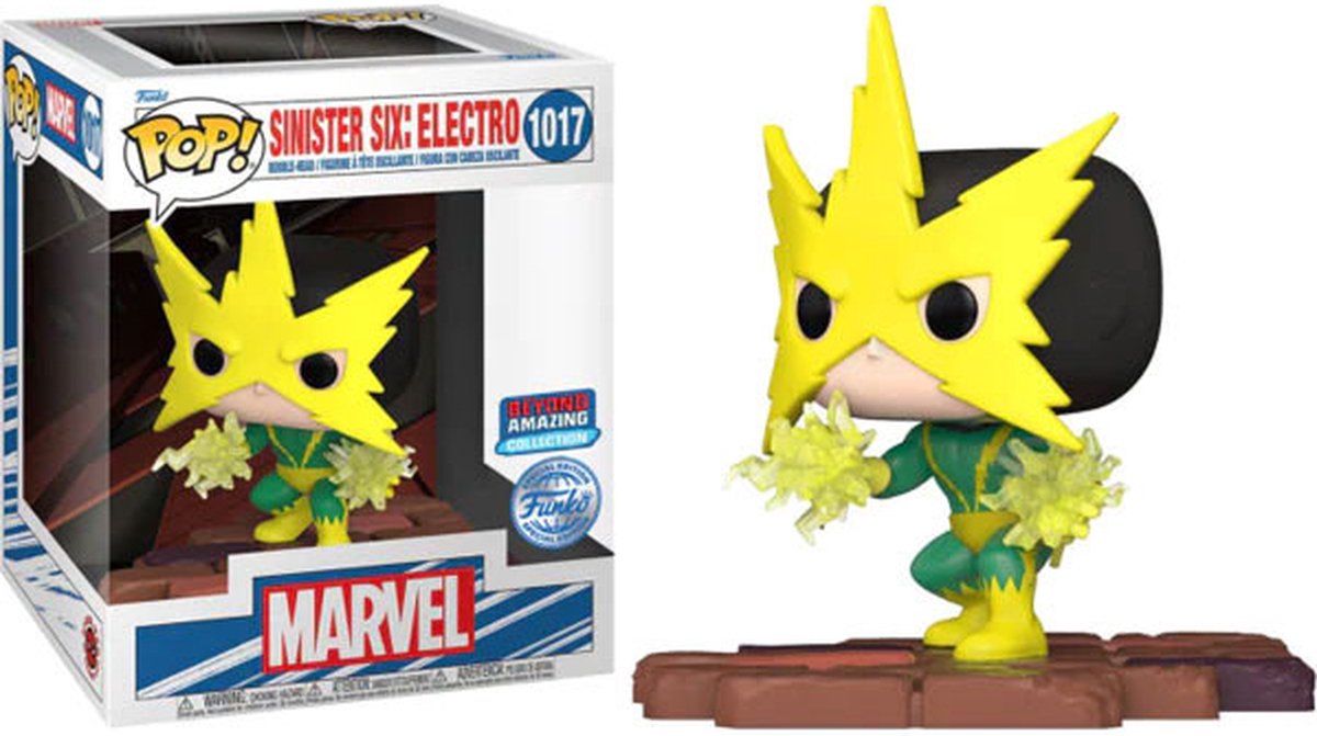 Funko-pop ! merveille : araignée-man : au-delà de l'incroyable - électro sinistre six deluxe