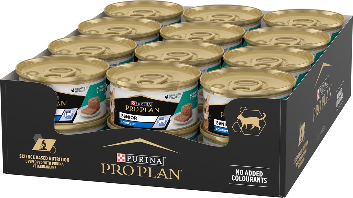 Pro plan senior chat 7+ - nourriture humide pour chat - thon - 24 x 85 g