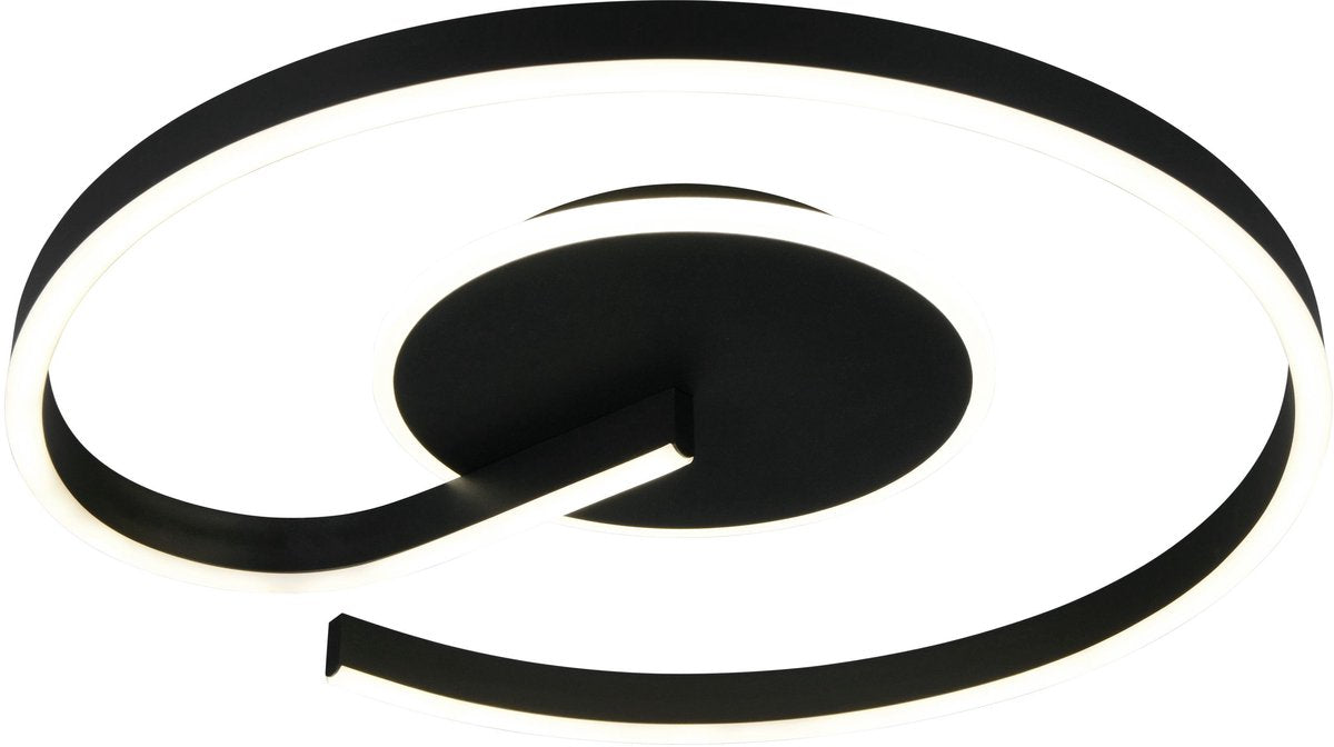 Rl vis ta lumière réalité calle - plafonnier - noir mat - incl. 1x SMD 21 W - dimmable avec interrupteur - montage mural et plafond - dip - interrupteur