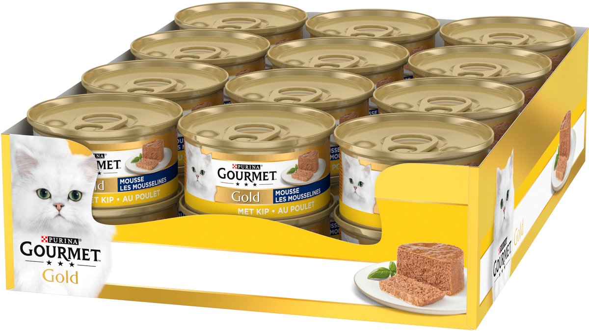 Mousse dorée gourmande - 24 x 85 g - poulet - nourriture humide pour chat