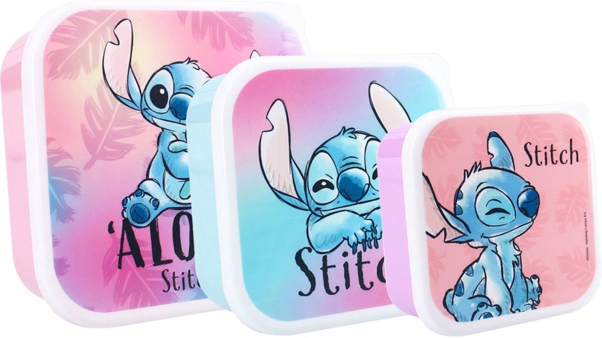 Boîte à collation Disney Stitch 3 en 1 bouchées fraîches | 2 pièces