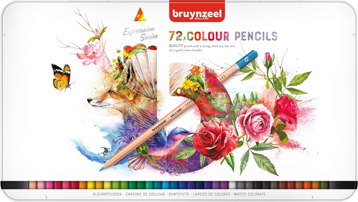 Crayons de couleur Bruynzeel expression boîte de 72