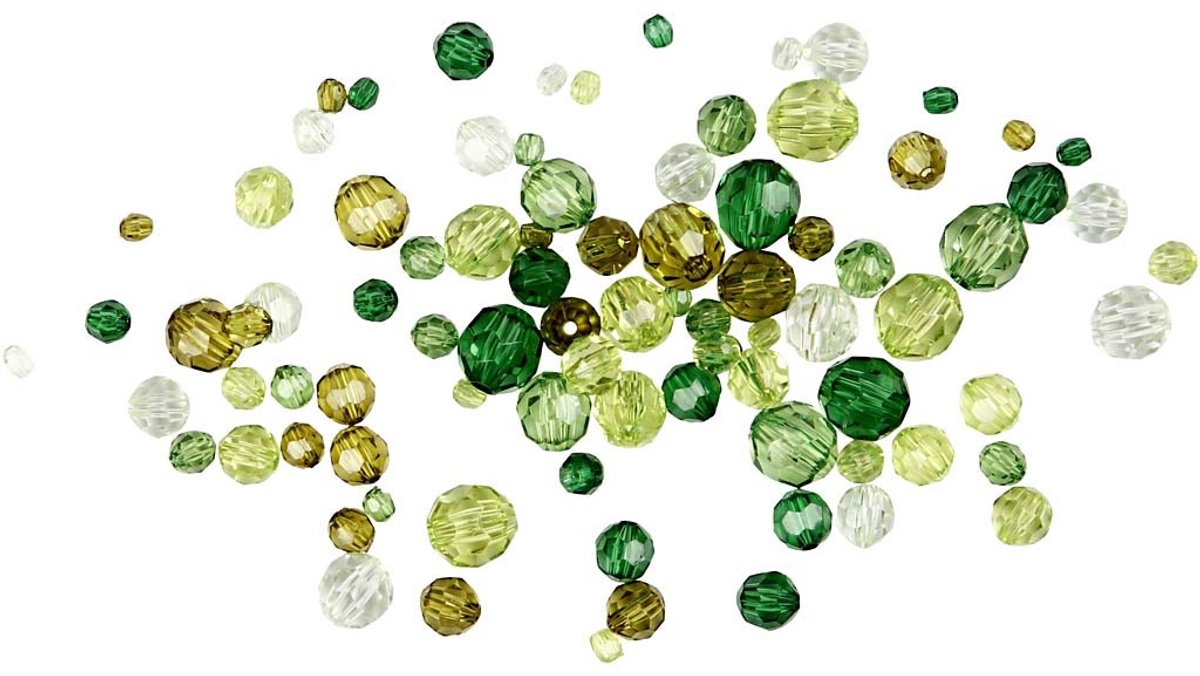 Creativ company creotime perles à facettes mélange vert 250 g