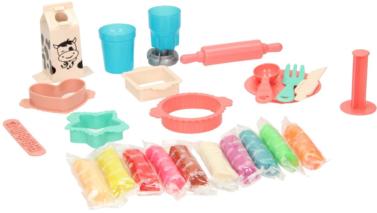 Jouets Lobbes, par exemple, ensemble de lait et d'argile alimentaire - 10 couleurs d'argile