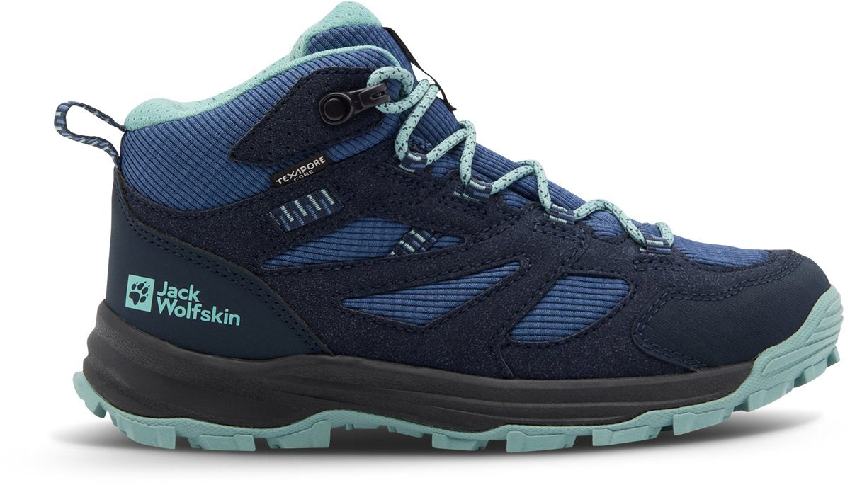 Jack wolfskin vojo tour texapore chaussures de marche mi-hautes bleu eu 35 garçons, filles